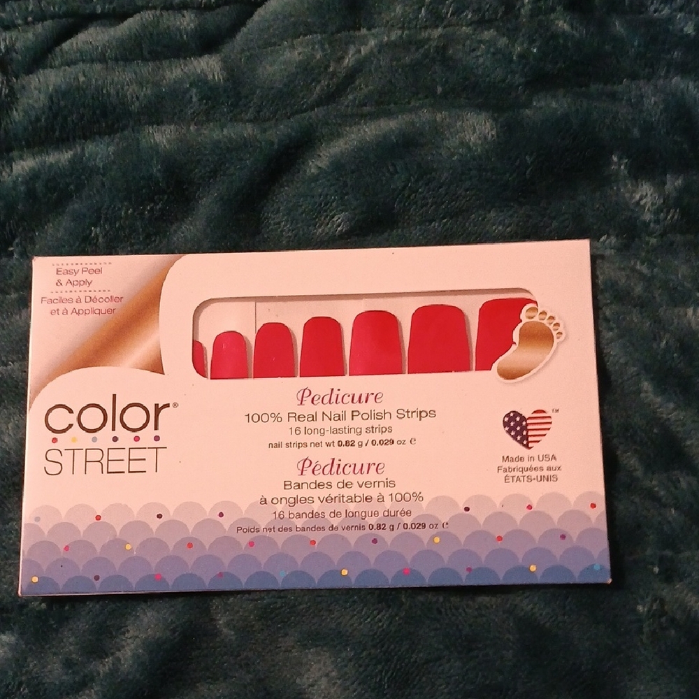 Color Street Red Pedicure Toe Nail Strips LLCS3PM